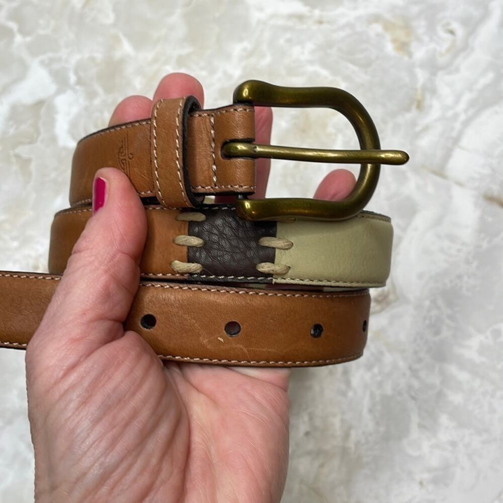 Vintage Dockers multicolor patchwork leather belt